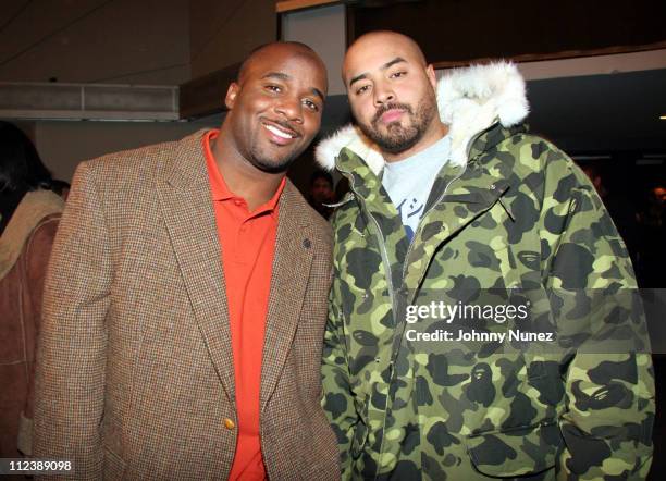 Roy Williams and Ebro of Hot 97 FM during Celebrities Attend the Zab Judah vs Carlos Baldomir Boxing Match - January 7, 2006 at Madison Square Garden...