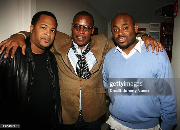 Ed Woods, Andre Harrell and Steve Stoute during Cheri Dennis Album Listening Party Hosted by Sean P. Diddy Combs - April 12, 2006 at G Spa and Lounge...