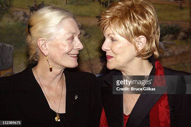 Vanessa Redgrave and Lynn Redgrave during "Long Day's Journey Into Night" - Opening Night and After Party at The Plymouth Theater and Tavern on the...