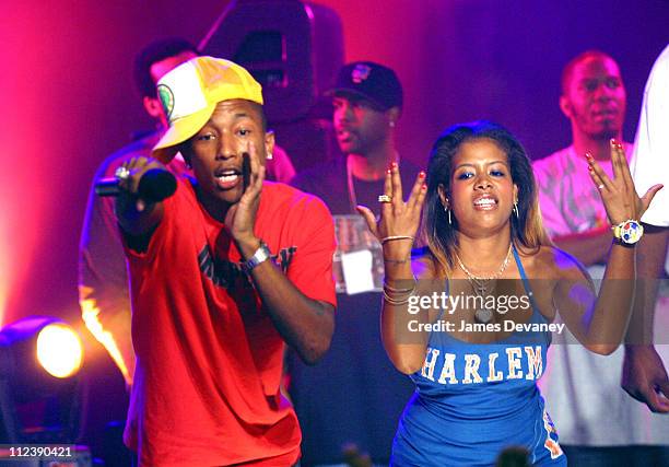 Pharrell and Kelis during MTV2's 2$Bill Concert Series Presents Fabolous & Clipse with special guest N.E.R.D's Pharrell at WWE World in New York...