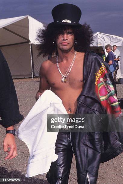 Slash from Guns 'n' Roses during Slash at The Monsters of Rock Festival at Castle Donington 1995 at Castle Donington in Donington, Great Britain.