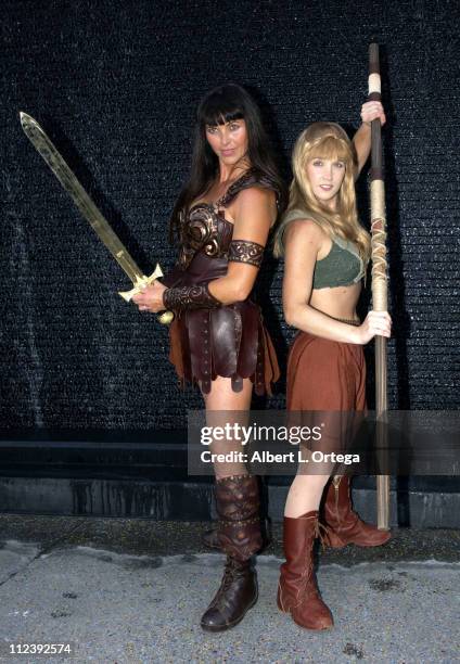 Xena and Gabrielle celebrate the release of the Season One DVD from David-Panzer-Anderson Merchandise and Anchor Bay Entertainment