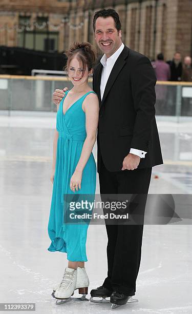 David Seaman and Pam O'Connor during "Dancing on Ice" - TV Press Launch at Natural History Museum in London, Great Britain.