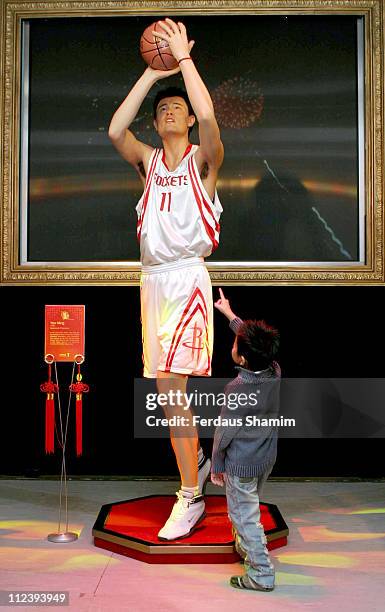 Yao Ming waxwork during Madame Tussauds Celebrates the Chinese New Year at Madame Tussauds in London, Great Britain.