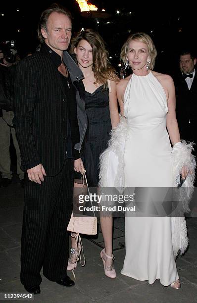 Sting, Trudie Styler and daughter during La Dolce Vita Ball in Association with UNICEF at Old Billingsgate Market in London. In London, United...