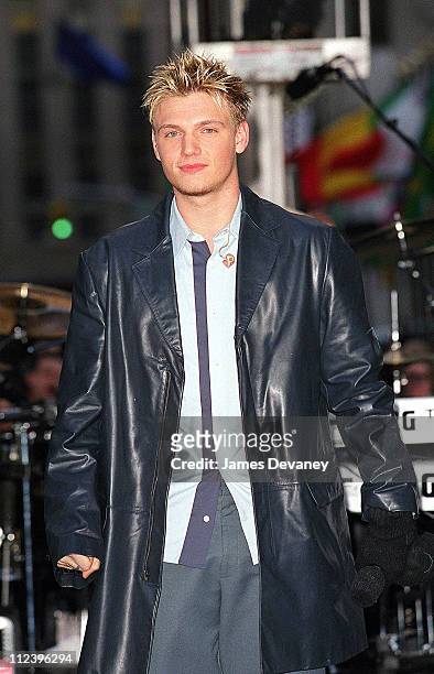 Nick Carter of Backstreet Boys during Backstreet Boys Perform on "The Today Show" - February 7, 2001 at Rockefeller Center in New York City, New...