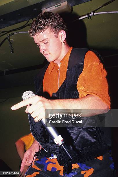 Justin Timberlake during N'Sync London show case 1997 at L'Equipe Anglaise in London in London, United Kingdom.