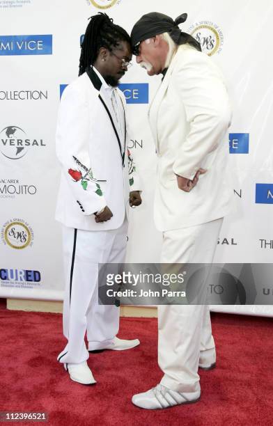 Beenie Man and Hulk Hogan during "Miami Vice" Miami Premiere - Arrivals at Lincoln Theatre in South Beach, Florida, United States.
