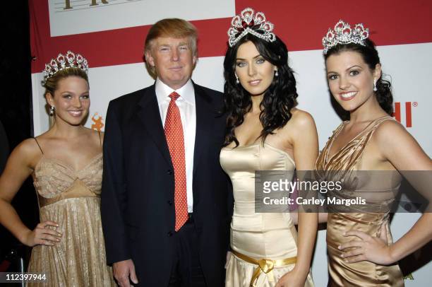 Allie LaForce, Miss Teen USA 2005, Donald Trump, Natalie Glebova, Miss Universe 2005, and Chelsea Cooley, Miss USA 2005