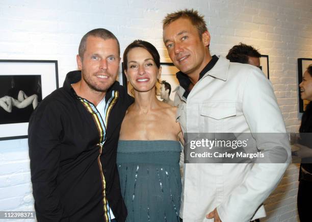 Bill Powers, Cynthia Rowley and Hunter Hill during Exhibition of "Photos of Alan Cumming" by Steve Vaccariello for the Launch of "Cumming the...