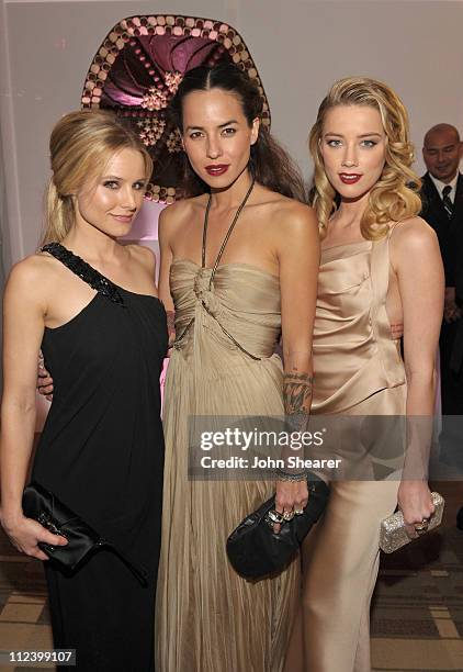 Kristen Bell, Tasya van Ree and Amber Heard attend the InStyle and Warner Bros. 68th annual Golden Globe awards post-party at The Beverly Hilton...