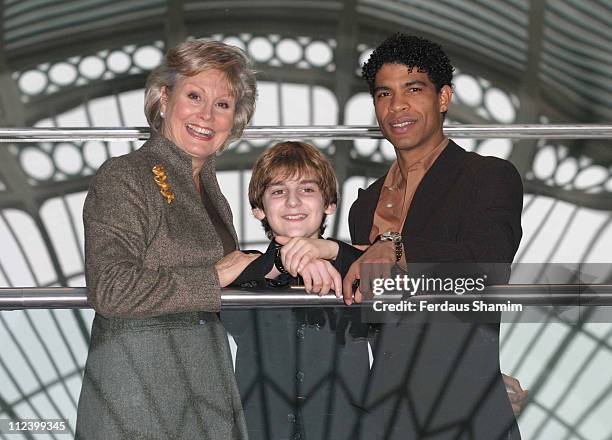 Angela Rippon, Leon Cooke and Carlos Acosta during The 2006 Critics' Circle National Dance Awards at Royal Opera House in London, Great Britain.