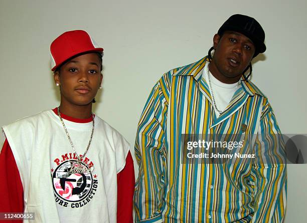 Lil' Romeo and Master P during Lil' Romeo Launches P.Miller Shorties Clothing Line at 33rd Street NYC in New York City, New York, United States.