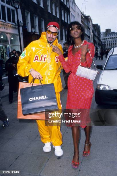 Naomi Campbell with Ali G during Naomi Campbell and Ai G Posing Outside Claridges in London at Claridges in London, United Kingdom.