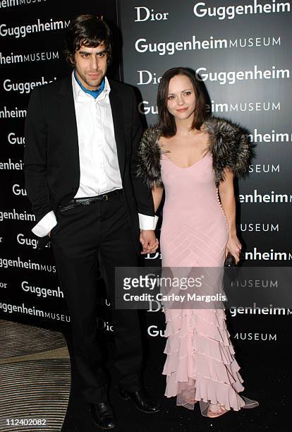 Adam Goldberg and Christina Ricci during Dior Sponsors the Solomon R. Guggenheim Museum's Young Collectors Council Artist's Ball Honoring Matthew...
