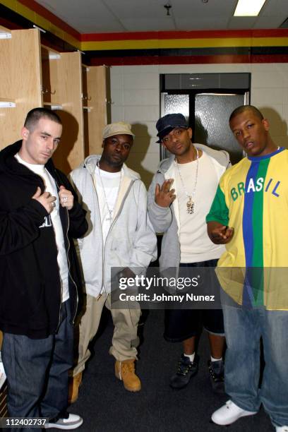 Alchemist, Mobb Deep and Littles during The Official Welcome Back Concert - Backstage at Nassau Coliseum in New York City, New York, United States.