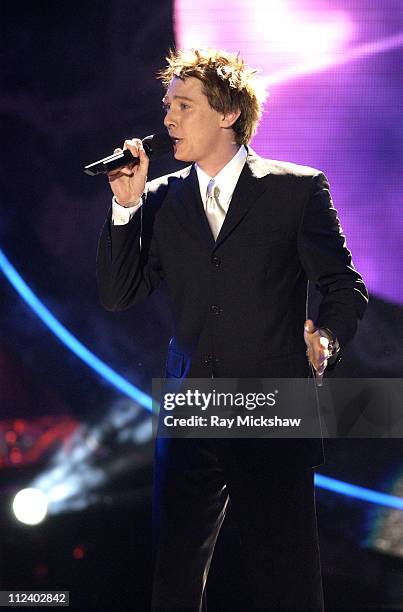 Clay Aiken during "American Idol" Season 2 Finale - Performance Show at Universal Amphitheatre in Universal City, California, United States.