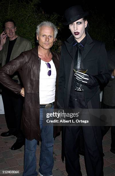 Michael Des Barres and Marilyn Manson during Launch Party For WET By Beefeater at Henson Studios in Hollywood, California, United States.