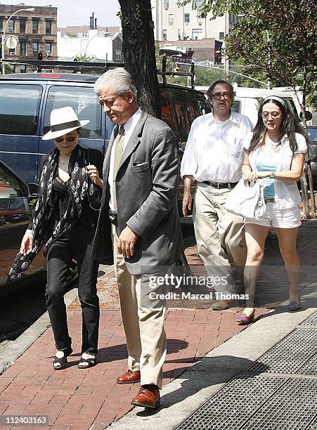 Yoko Ono and daughter Kyoko Chan Cox during Yoko Ono Sighting Leaving Da Silvano Restaurant - July 29, 2006 at Da Silvano Resturant in West Village,...