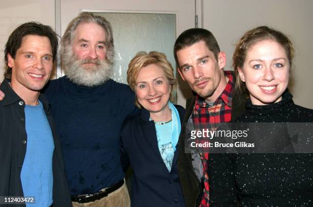 Michael Hayden, Kevin Kline, Hillary Rodham Clinton, Ethan Hawke and Chelsea Clinton