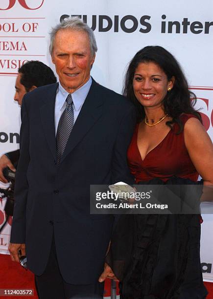 Clint Eastwood and wife Dina Ruiz - Eastwood during 75th Diamond Jubilee Celebration for the USC School of Cinema - Television - Arrivals at USC's...