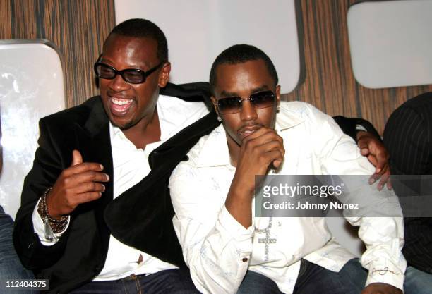 Andre Harrell and Sean 'P Diddy' Combs during Andre Harrell Birthday Party at 17 in New York City, New York, United States.