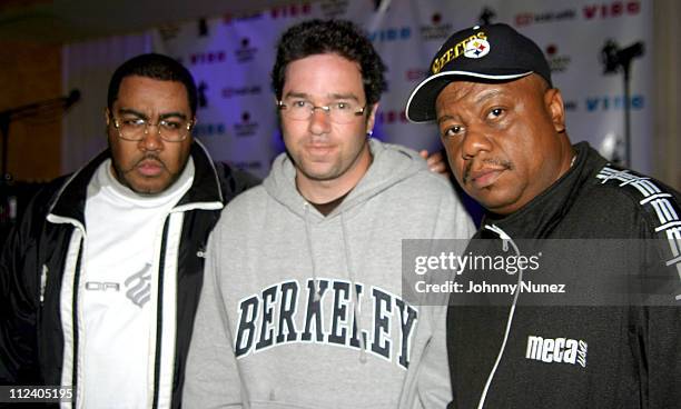 Teddy Ted, Dave Meyers and Special K during VIBE Premieres Talib Kweli's Album Release at Eugene in New York City, New York, United States.