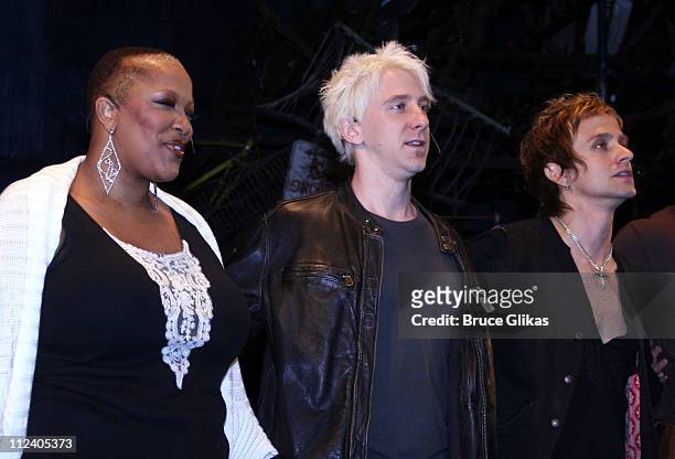 Frenchie Davis, Luther Creek and Tim Hower during "Rent" Celebrates 10th Anniversary on Broadway - April 24, 2006 at The Nederlander Theater in New...