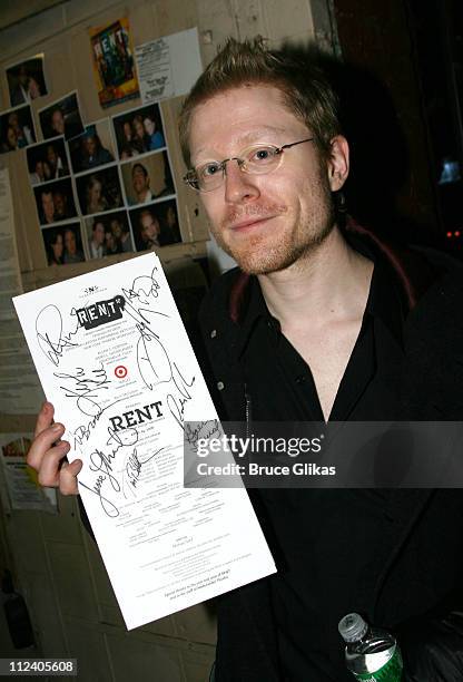 Anthony Rapp during "Rent" Celebrates 10th Anniversary on Broadway - April 24, 2006 at The Nederlander Theater in New York, New York, United States.