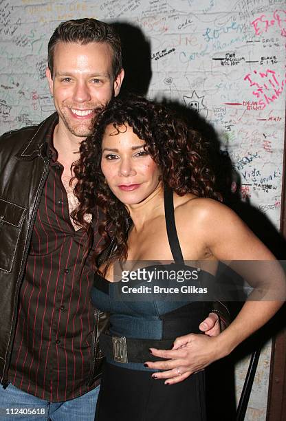Adam Pascal and Daphne Rubin Vega during "Rent" Celebrates 10th Anniversary on Broadway - April 24, 2006 at The Nederlander Theater in New York, New...