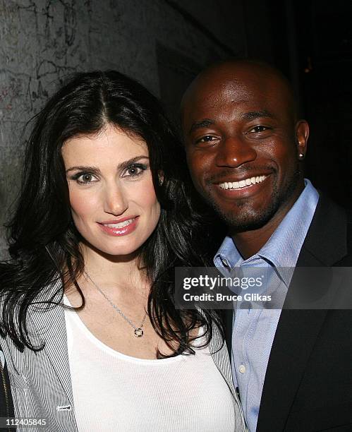 Idina Menzel and Taye Diggs during "Rent" Celebrates 10th Anniversary on Broadway - April 24, 2006 at The Nederlander Theater in New York, New York,...