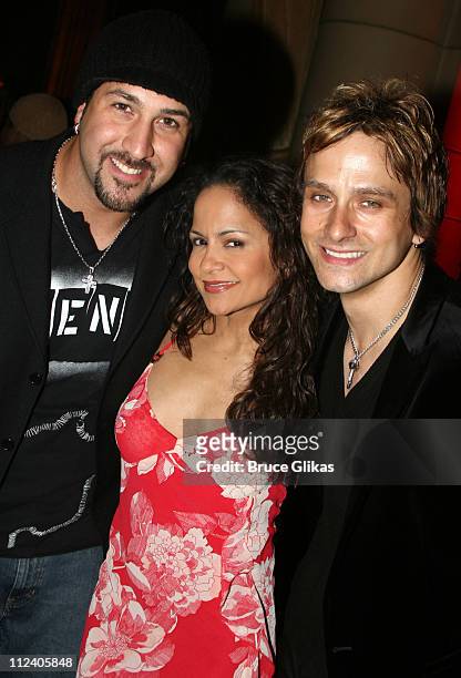 Joey Fatone, Karmine Allers and Tim Hower during "Rent" Celebrates 10th Anniversary on Broadway - April 24, 2006 at The Nederlander Theater in New...