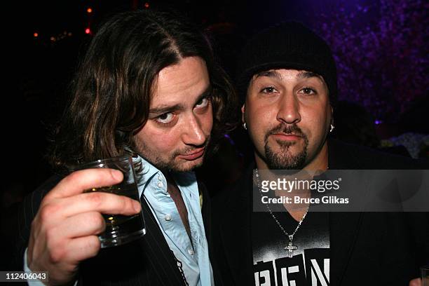 Constantine Mouralis and Joey Fatone during "Rent" Celebrates 10th Anniversary on Broadway - April 24, 2006 at The Nederlander Theater in New York,...