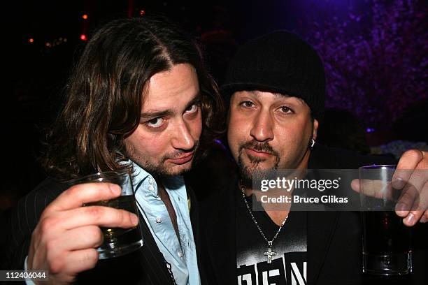 Constantine Mouralis and Joey Fatone during "Rent" Celebrates 10th Anniversary on Broadway - April 24, 2006 at The Nederlander Theater in New York,...