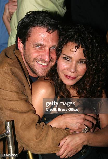 Raul Esparza and Daphne Rubin Vega during "Rent" Celebrates 10th Anniversary on Broadway - April 24, 2006 at The Nederlander Theater in New York, New...