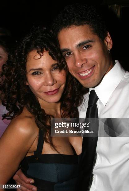 Daphne Rubin Vega and Wilson Jermaine Heredia during "Rent" Celebrates 10th Anniversary on Broadway - April 24, 2006 at The Nederlander Theater in...