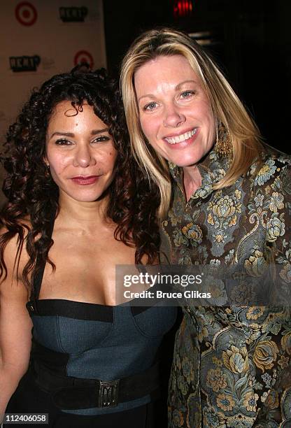 Daphne Rubin Vega and Marin Mazzie during "Rent" Celebrates 10th Anniversary on Broadway - April 24, 2006 at The Nederlander Theater in New York, New...