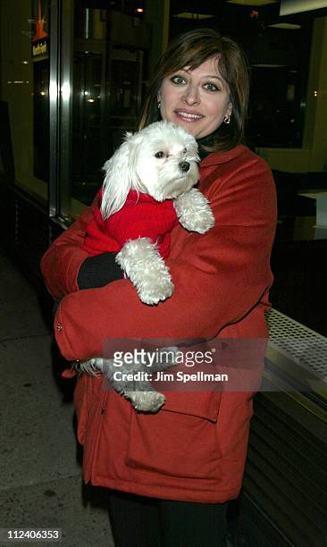 Maria Bartiromo with her dog Annabella Jazz during "Far From Heaven" New York Premiere - Arrivals at Beekman Theater in New York City, New York,...