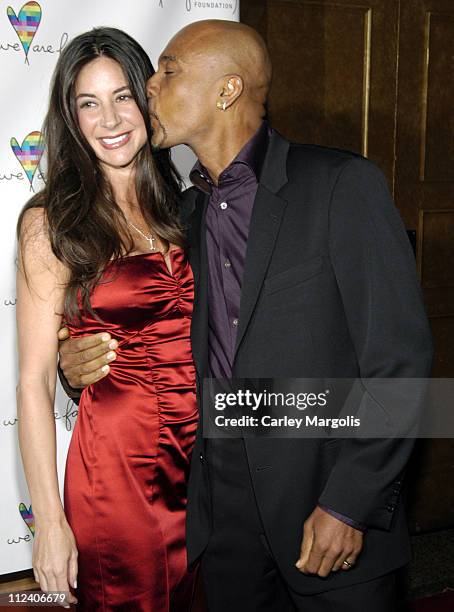 Tara Fowler and Montel Williams during We Are Family Foundation To Honor Sir Elton John, Quincy Jones, Tommy Hilfiger, and The Comcast Family of...