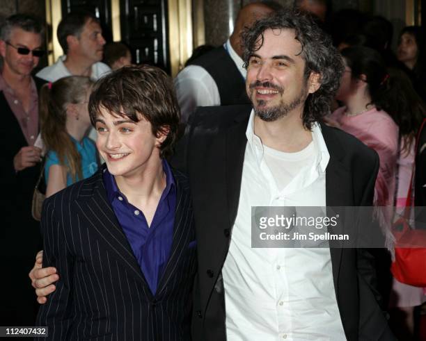 Daniel Radcliffe and director Alfonso Cuaron during "Harry Potter and the Prisoner of Azkaban" New York Premiere - Arrivals at Radio City Music Hall...