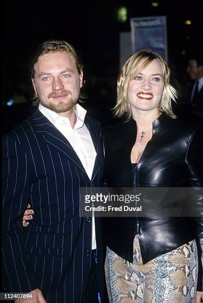 Kate Winslet and Jim Threapleton during "Holy Smoke" - London Premiere - Arrivals at Leicester Square in London, Great Britain.
