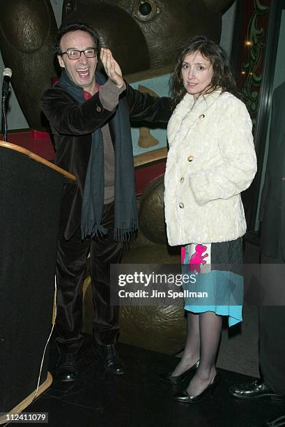 Roberto Benigni & Nicoletta Braschi during Roberto Benigni & Nicoletta Braschi Light FAO Schwarz's "Pinocchio" Holiday Windows at FAO Schwarz in New...