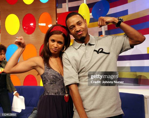 Rocsi and Terrence during Ne-Yo and Lil Mama Visit BET's "106 & Park" - May 14, 2007 at BET Studio in New York City, New York, United States.