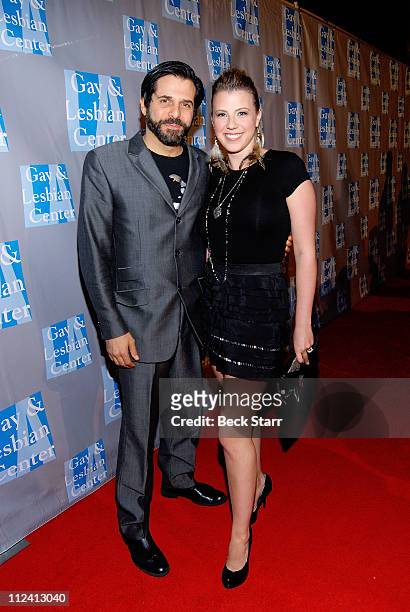 Mix master DJ Morty Coyle and his wife actress Jodie Sweetin of "Full House" arrive to support The Gay and Lesbian Center's gala "An Evening With...