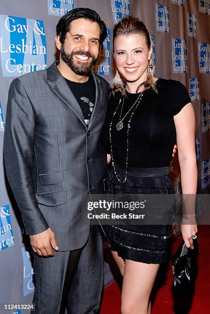 Mix master DJ Morty Coyle and his wife actress Jodie Sweetin of "Full House" arrive to support The Gay and Lesbian Center's gala "An Evening With...