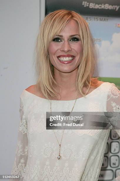 Natasha Bedingfield during The BlackBerry Curve 8300 Party - Red Carpet Arrivals at Kensington Roof Gardens in London, United Kingdom.