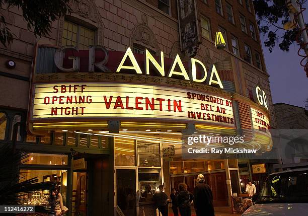 Granada Marquee during 19th Annual Santa Barbara International Film Festiva l-Opening Night "Valentin" at Granada Theater in Santa Barbara,...
