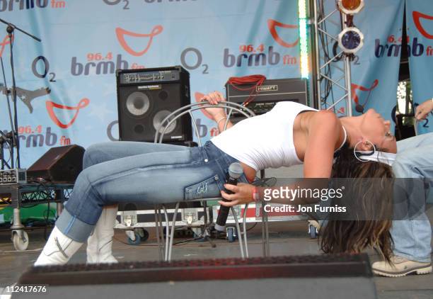 Michelle Heaton of Liberty X during BRMB - Party in the Park - Show at Cannon Hill Park in Birmingham, Great Britain.