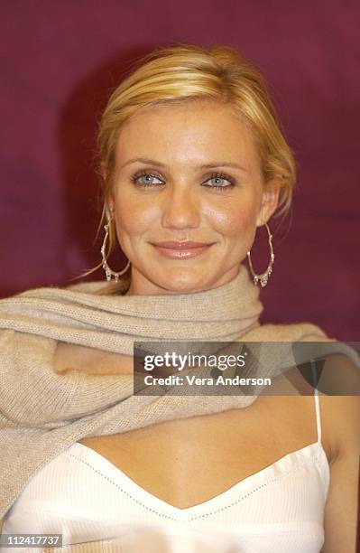 Cameron Diaz during "Charlie's Angels: Full Throttle" Press Conference with Cameron Diaz, Drew Barrymore, Lucy Liu and McG at Casa del Mar Hotel in...