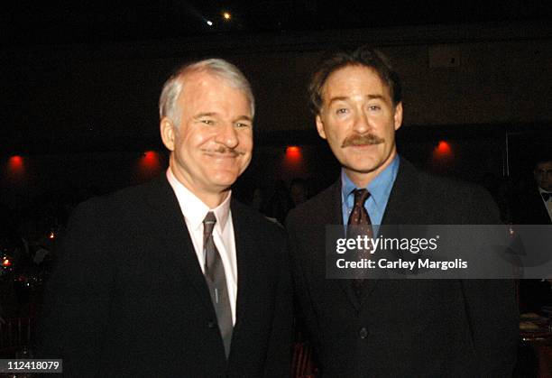 Steve Martin and Kevin Kline during The Museum of Modern Art Presents the 36th Annual Party in the Garden Honoring Steve Martin at Roseland Ballroom...